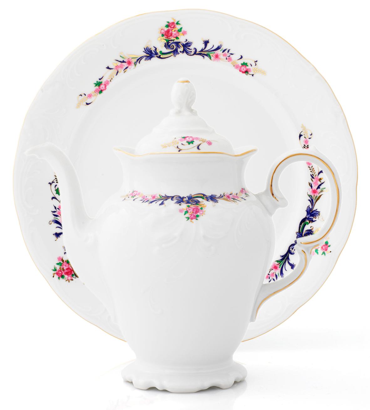 Fryderyka - motyw kwietny_imbryk i talerz_02