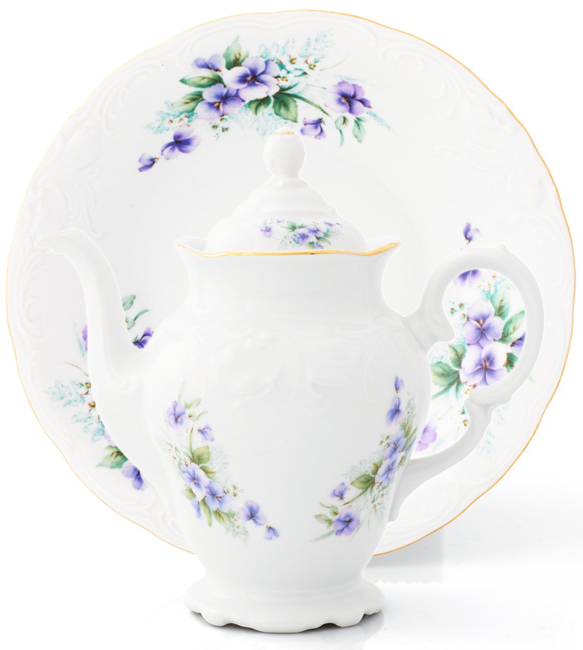 Fryderyka - motyw kwietny_imbryk i talerz_04